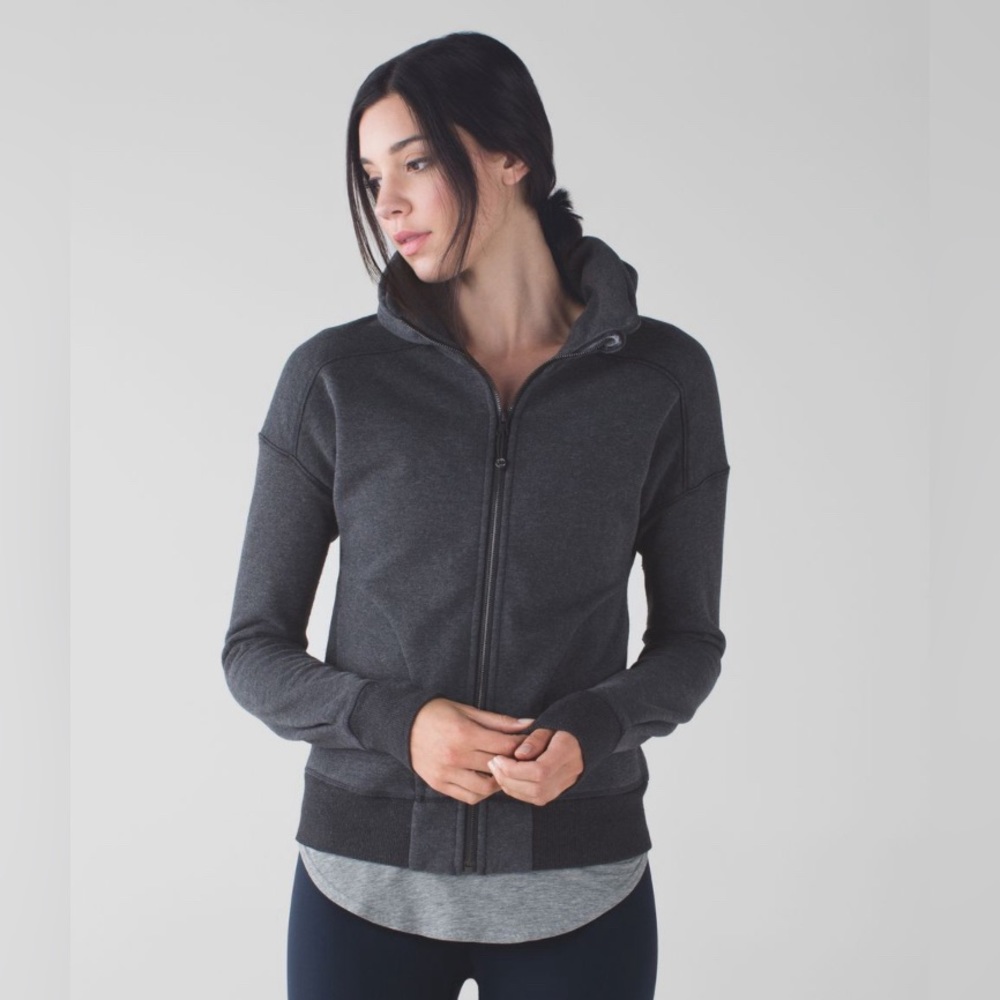 Lululemon Hug It Out Jacket - Size 10 - Heathered Black